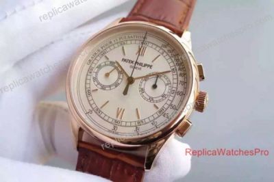 Swiss Low Price Patek Philippe Geneve Chronograph Watch White Face